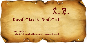 Kovátsik Noémi névjegykártya